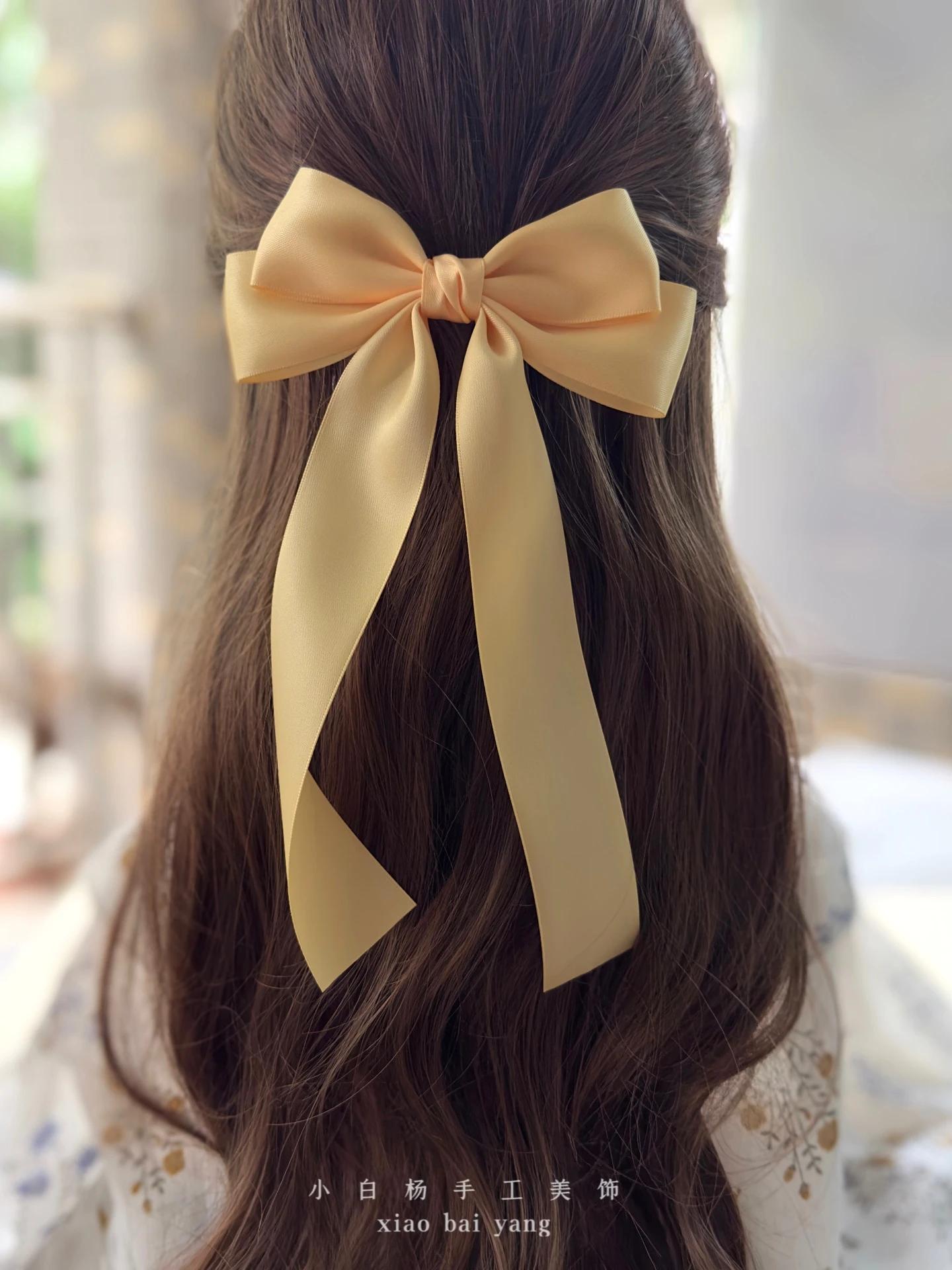 Barrette à cheveux en tissu style coréen pour femmes et filles, nœud en ruban, pince à ressort, acce