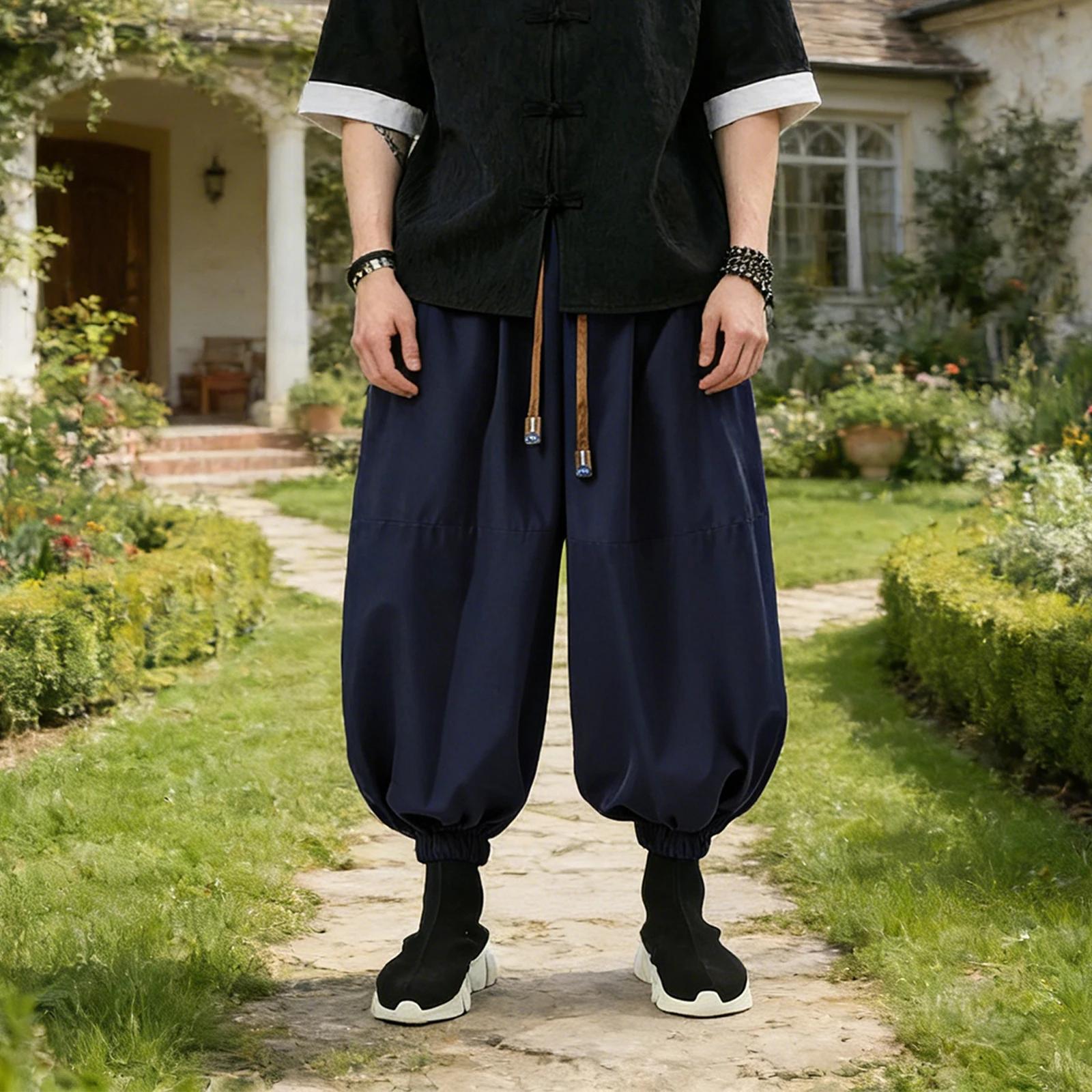 Pantalon homme FGKKS neuf, style chinois, coupe ample, pour randonnée et voyage, avec cordon de serr