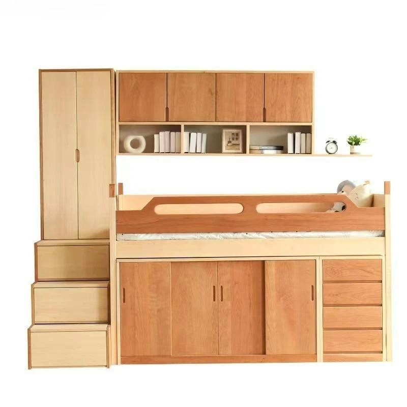 Armoire nordique Simple et moderne personnalisable, lit combiné en érable dur cerise, lit de rangeme