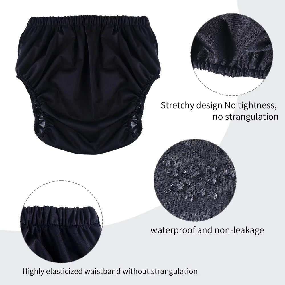 3 pièces couleur unie imperméable iaper pour adultes lavable réutilisable couche-culotte pantalon an