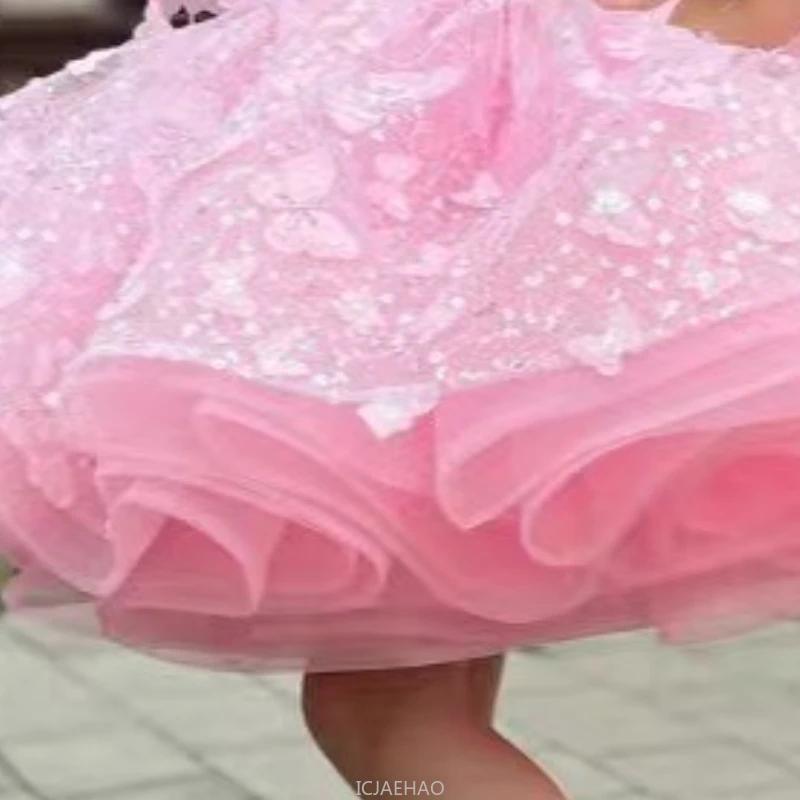 Nouvelles filles robe bouffante enfants robe de soirée manches à bulles robe de princesse anniversai