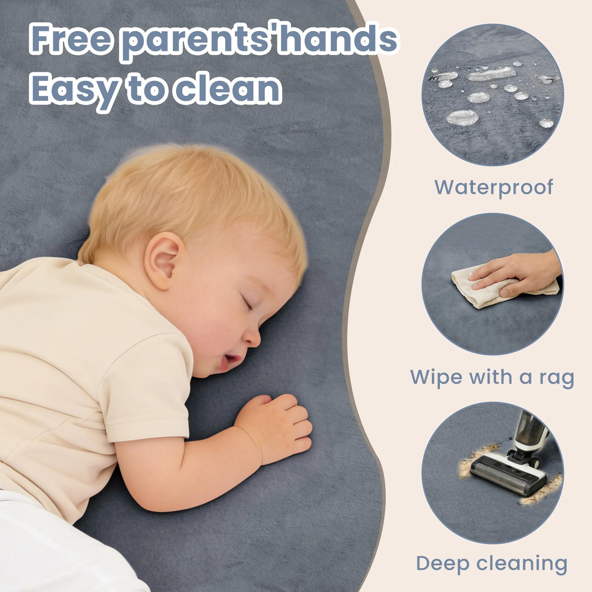 Tapis de jeu pour bébé de 2 cm d'épaisseur pour le temps sur le ventre, tapis en mousse à mémoire de