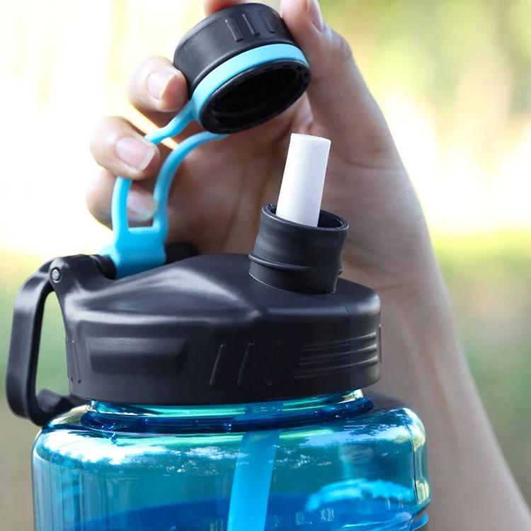 Robuste 2L 3L plus grand bouteille d'eau de gymnastique pour bouteille d'eau de Sport avec paille éc