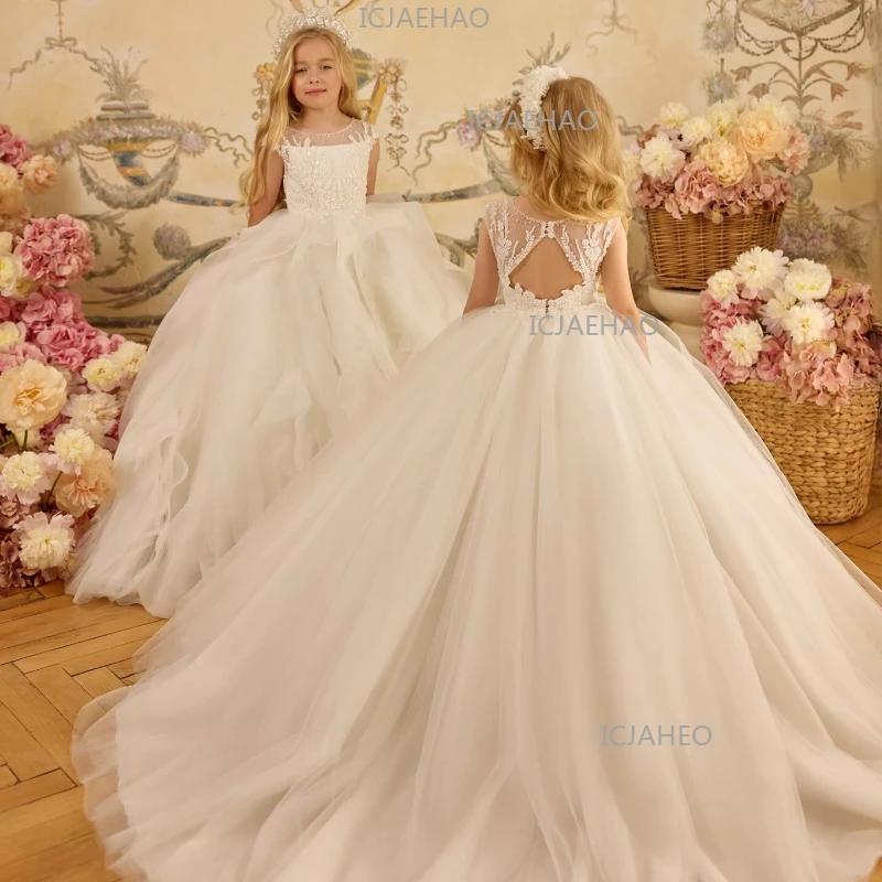 Nouvelle Robe de Princesse Blanche pour Filles 2026 – Modèle Enfant, Tenue de Cérémonie, Robe de Soi