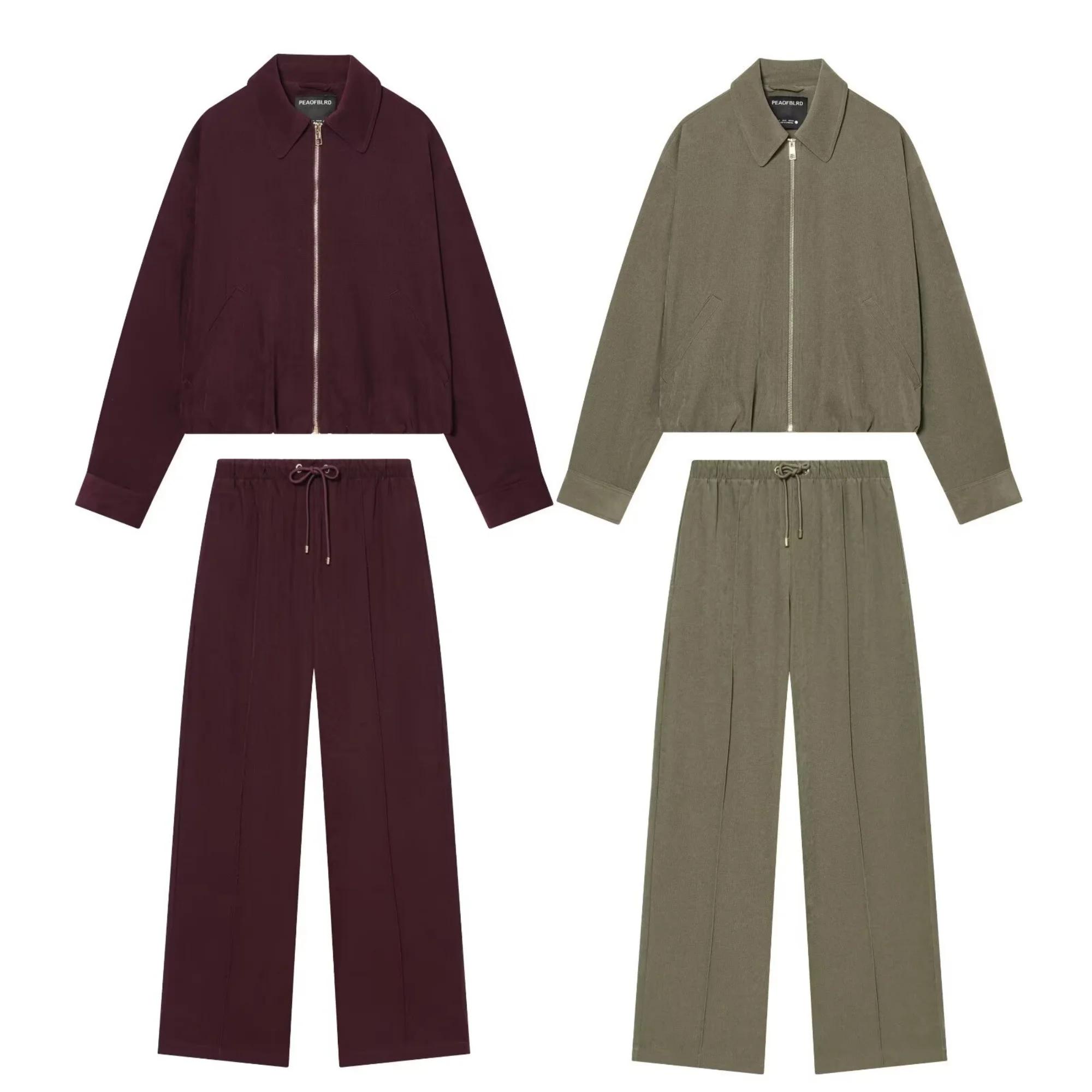 Ensemble veste et pantalon décontracté pour femme, veste de pilote ample et Simple à manches longues