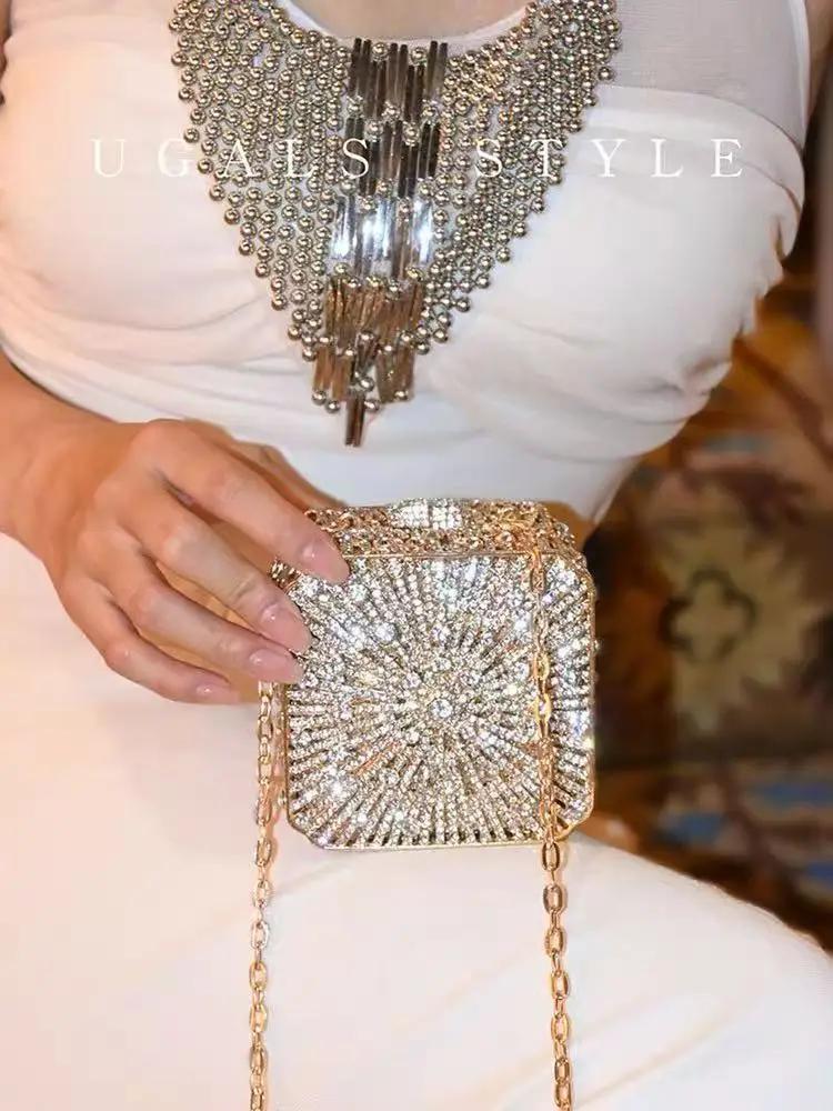 Cristal strass diamant sac de soirée paillettes Mini boîte de luxe concepteur mode pochette sac à ma