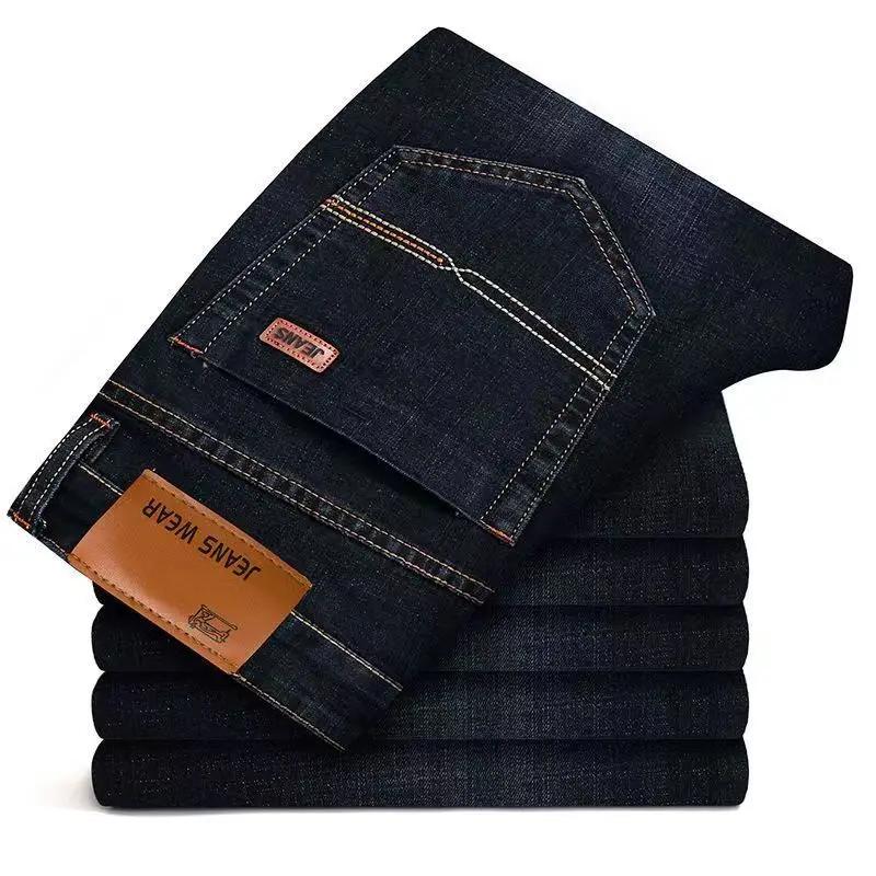 Jeans droits pour hommes, mode masculine, nouvelle collection 2024, pantalon slim extensible, confor