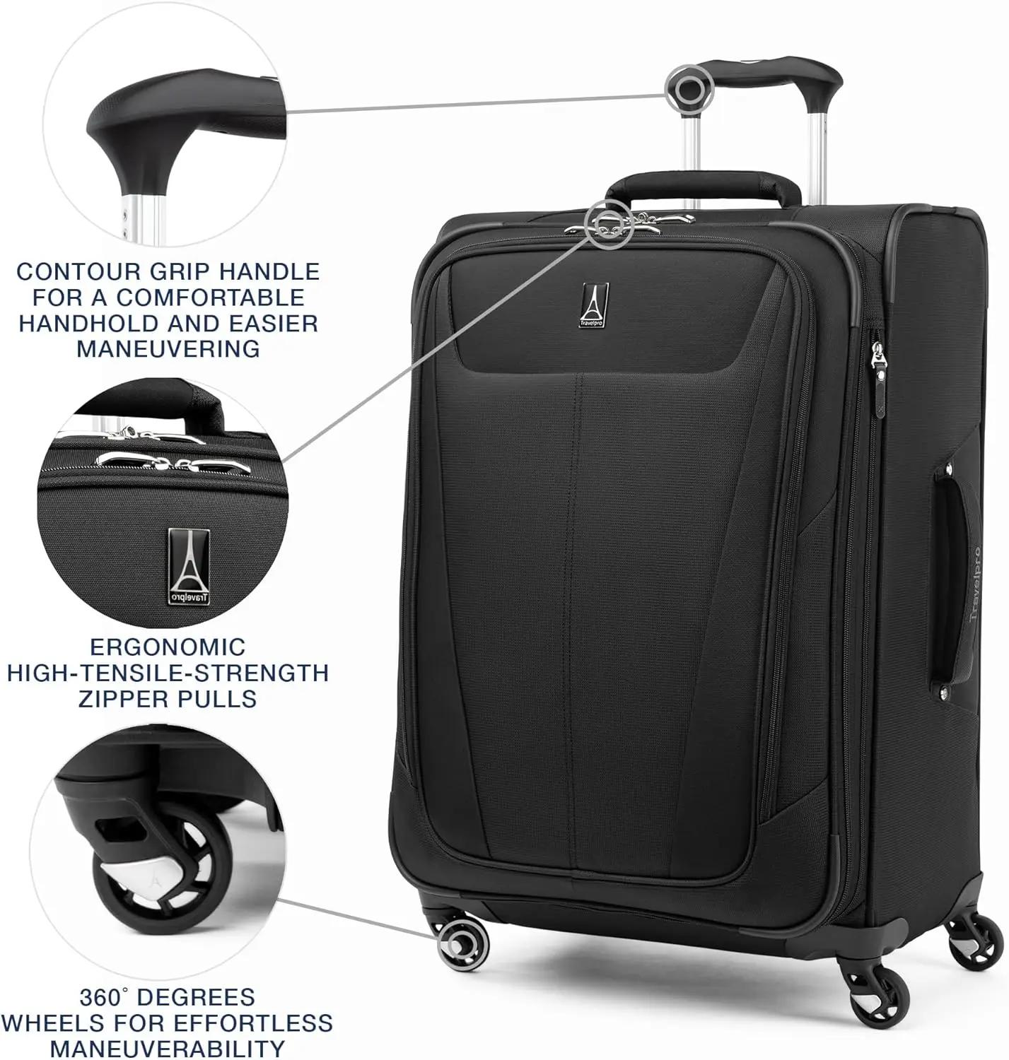 Bagage extensible Travelpro Maxlite 5 Softside avec 4 roulettes, valise légère, pour hommes et femme
