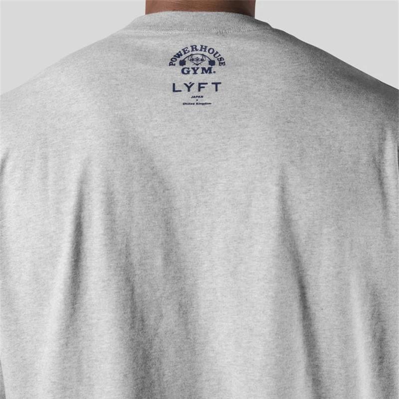 LYFT Jointly hommes course sport coton T-shirt salle de sport Fitness musculation ample imprimé chem