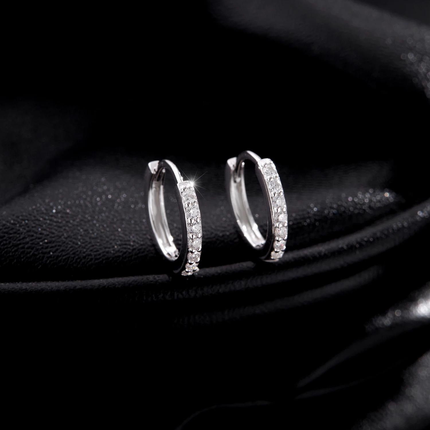 MODIAN D couleur scintillante Moissanite boucles d'oreilles 925 en argent Sterling classique brillan