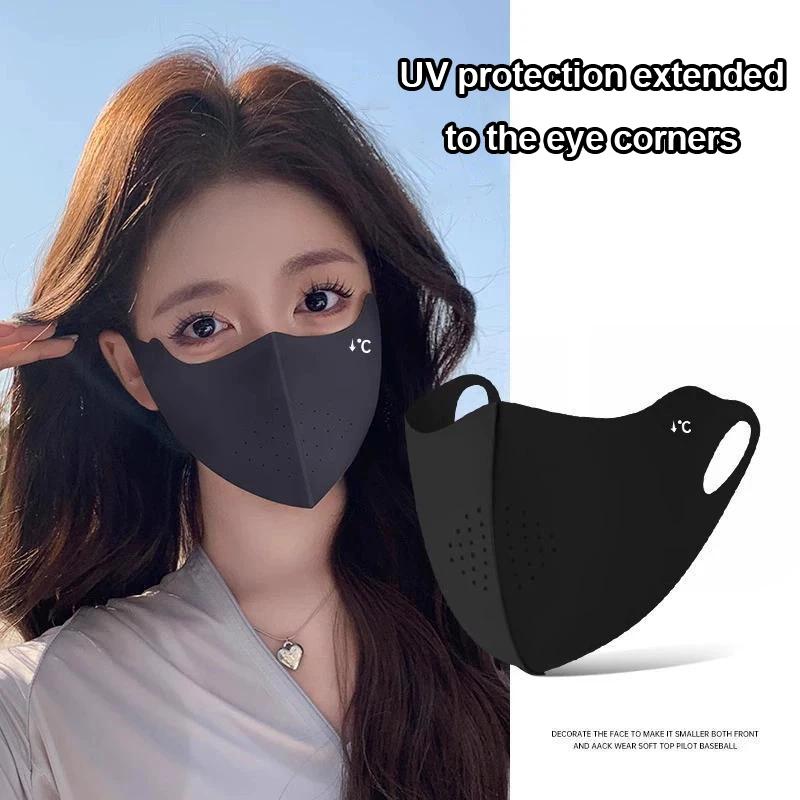 Masque Rafraîchissant en Soie Glacée pour Femme et Homme – Protection Solaire Légère, Lavable et Res