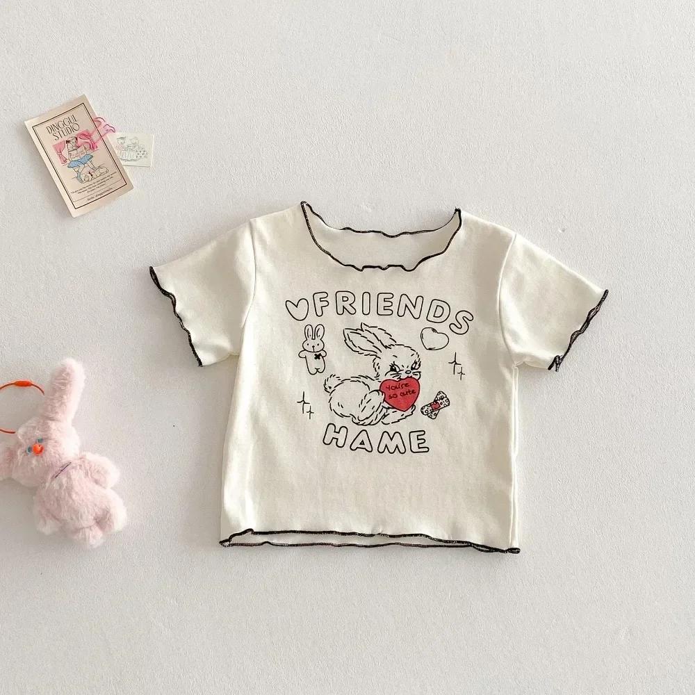 Vêtements décontractés pour bébés de 18 à 5 ans, T-shirt à manches courtes imprimé Animal de dessin 