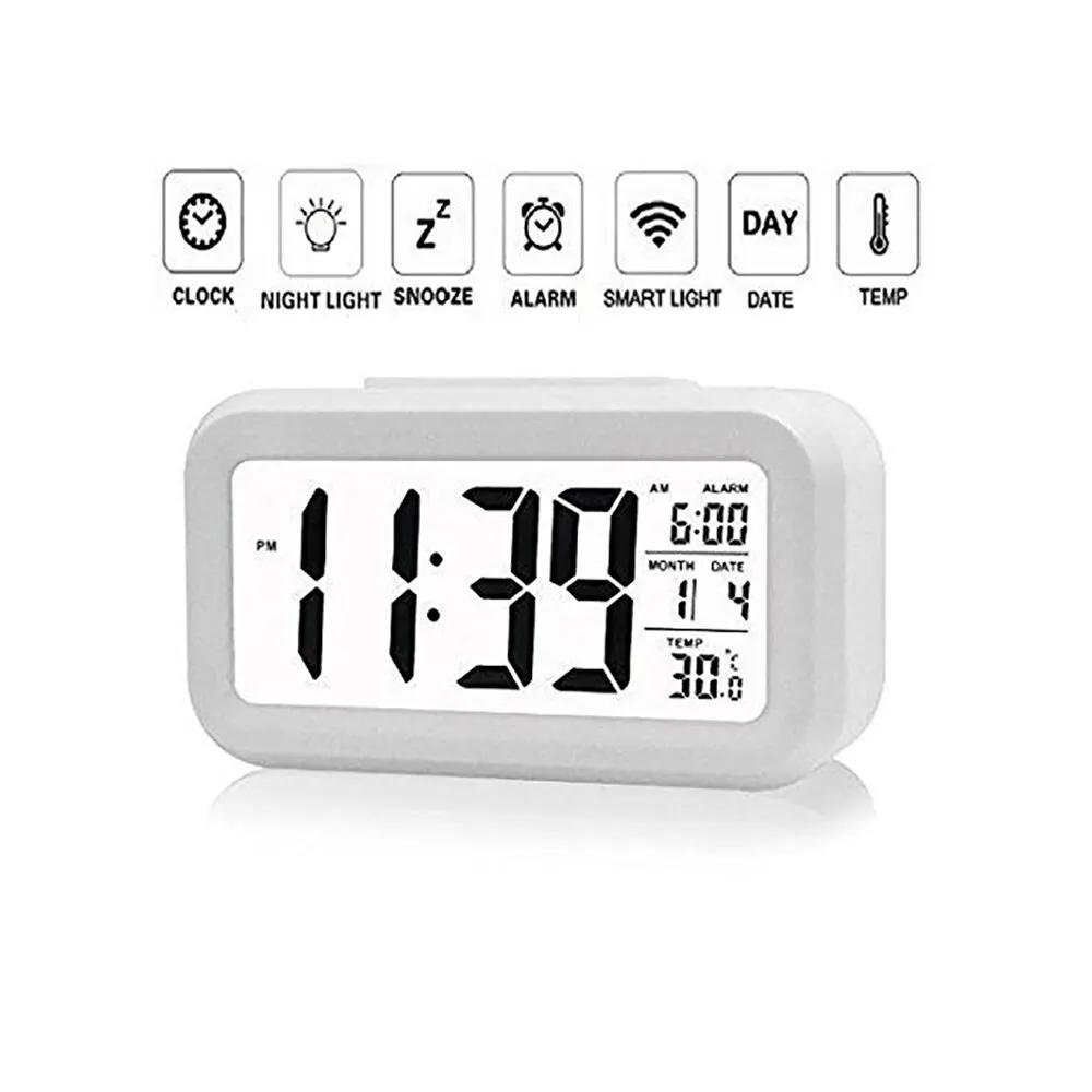 Réveil Numérique LED Rétro-Éclairé, Données Snooze, Calendrier, Bureau, Multifonction, Électronique,