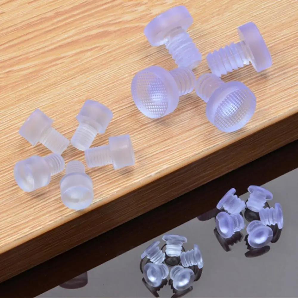 Bouchons de trou de vis en caoutchouc transparent, anti-collision, pare-chocs de porte d'armoire int