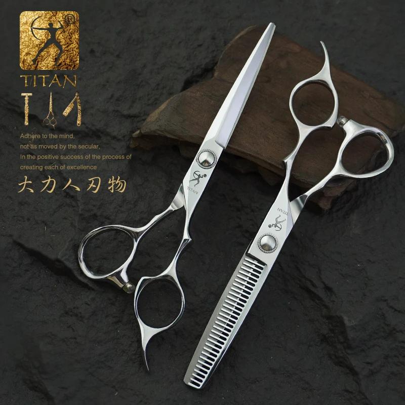 Titan ciseaux de coiffure professionnels ciseaux de coiffeur 6.0 pouces vg10 acier inoxydable coupe 