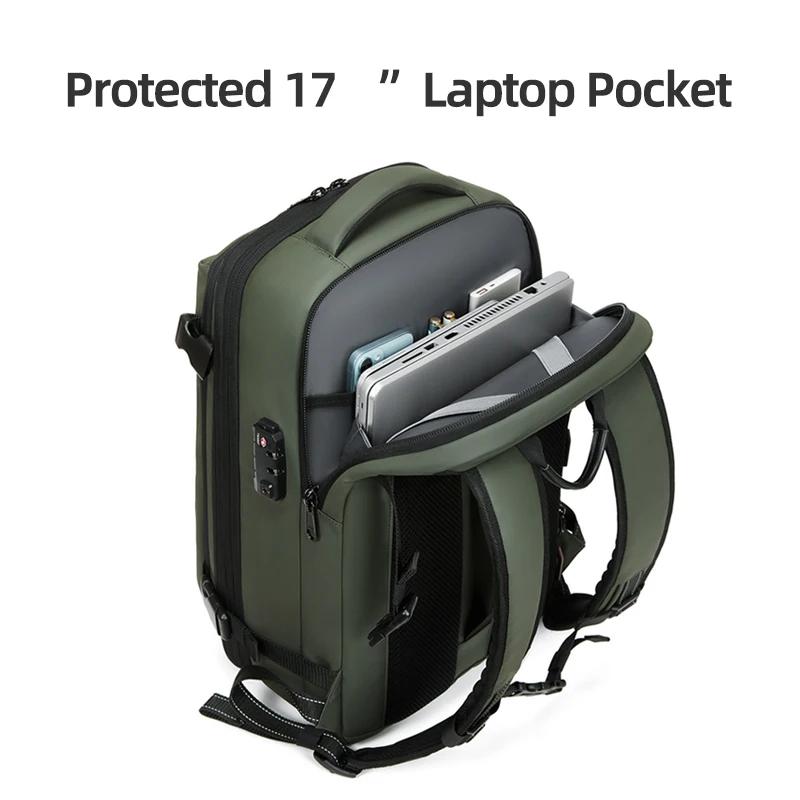 Sac à dos de voyage à compression sous vide pour hommes, sac à dos pour ordinateur portable, arc-en-