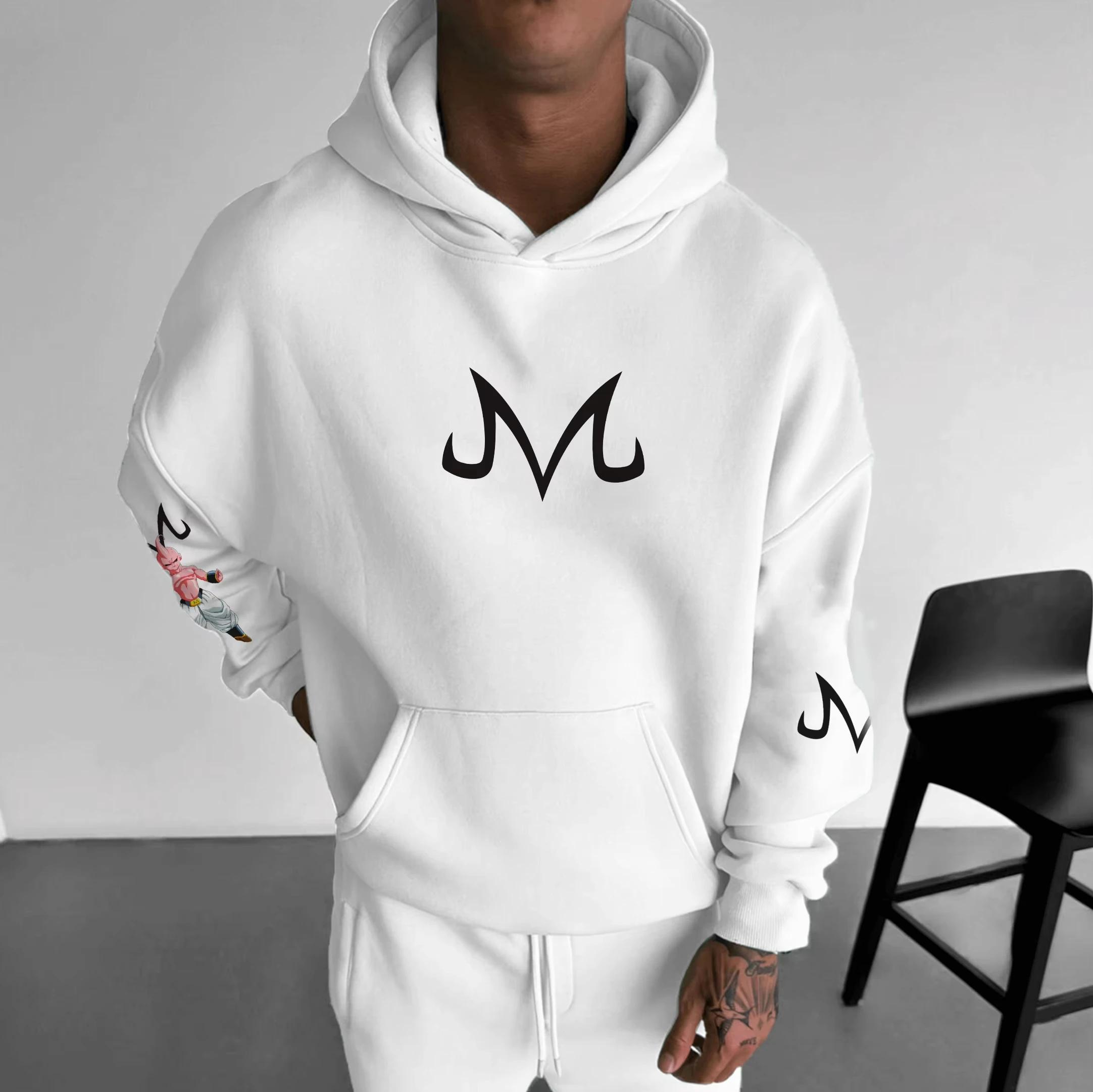 Sweat-shirt à capuche rose Dragon Ball Z Majin Buu pour hommes, streetwear anime, cosplay, avec impr