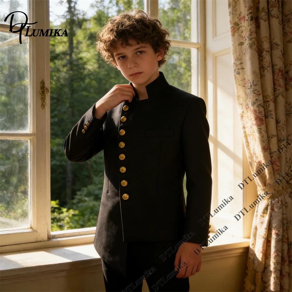 Costume de cérémonie élégant pour garçons avec col mandarin et boutons dorés – Idéal pour mariage, p