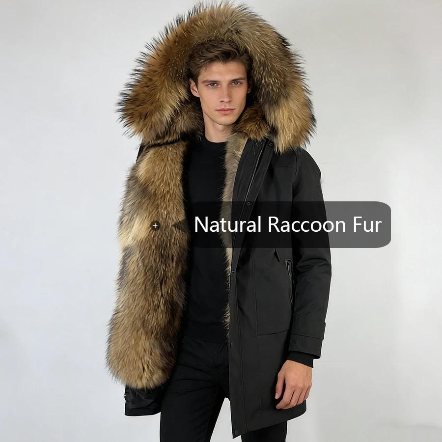 Manteau long en fourrure véritable de raton laveur avec capuche, veste en fourrure de muskrat pleine