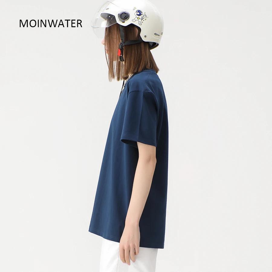 WAVLATII nouvelles femmes solide coton t-shirts femme vert foncé surdimensionné décontracté doux t-s