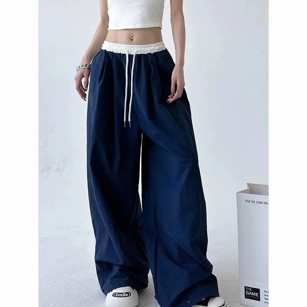 Pantalon à jambes larges pour femmes, avec cordon de serrage, gothique, Hip Hop, Cargo, chaud, assor