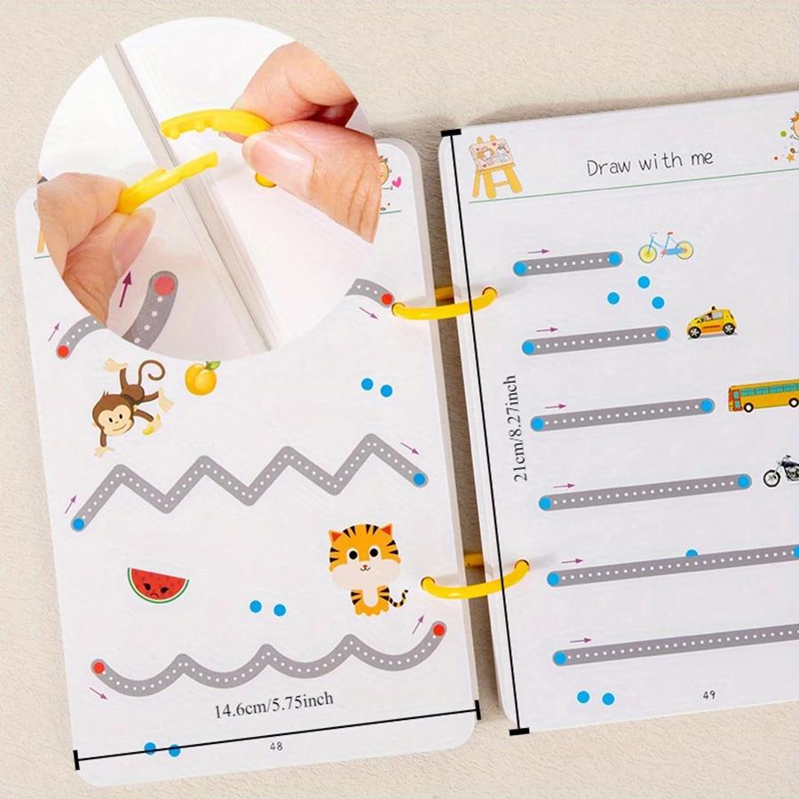 Cahier d'exercices de formation de contrôle de stylo pour tout-petits, cahier de pratique de traçage