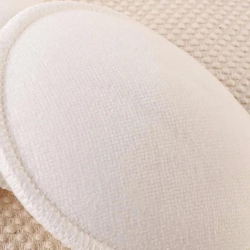 Coussinets d'allaitement en coton absorbant doux blanc, lavables et réutilisables, vente en gros, 4 