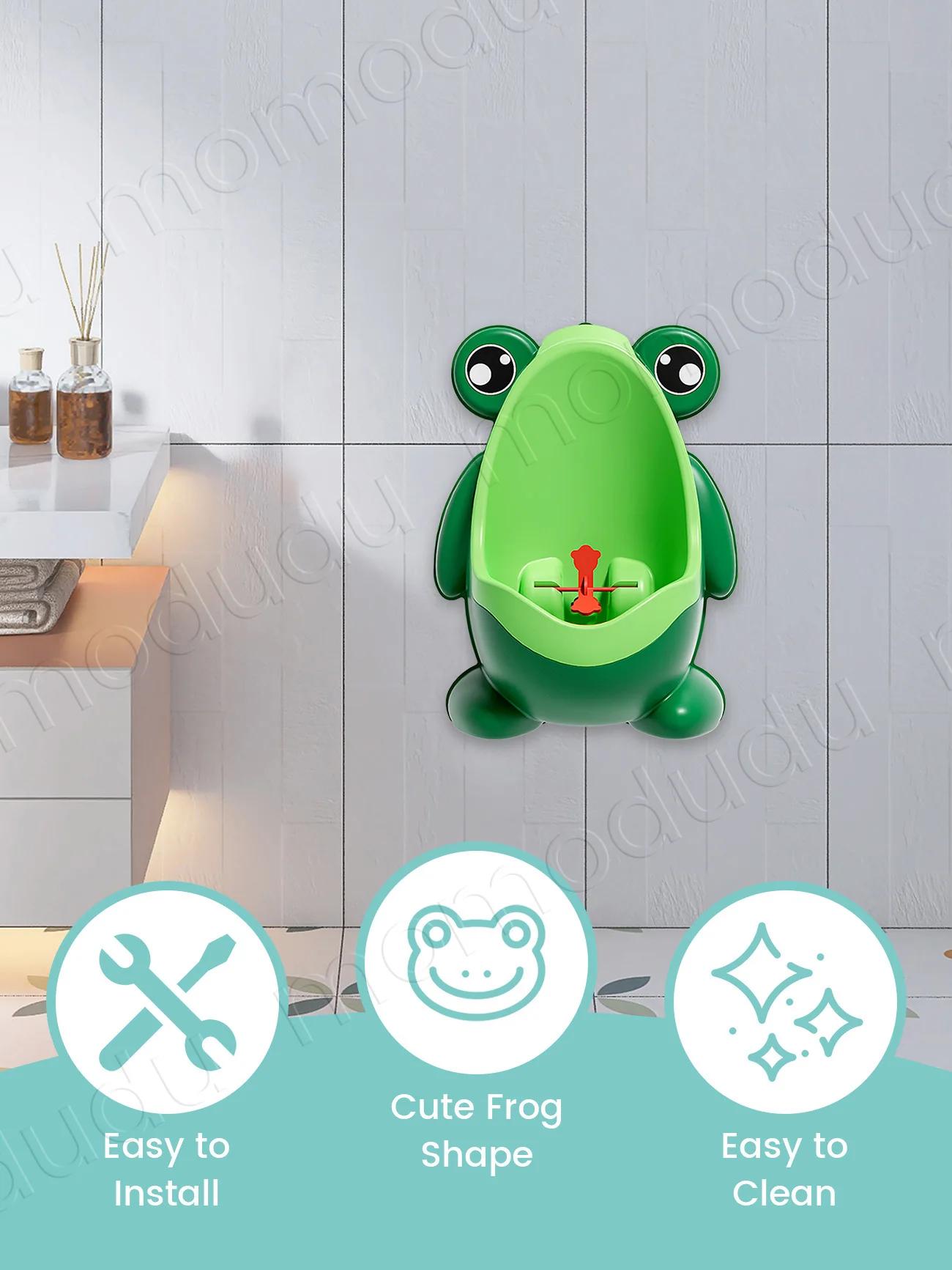 Urinoir d'entraînement pot grenouille mignon pour garçon avec cible visée amusante - Pipi vertical