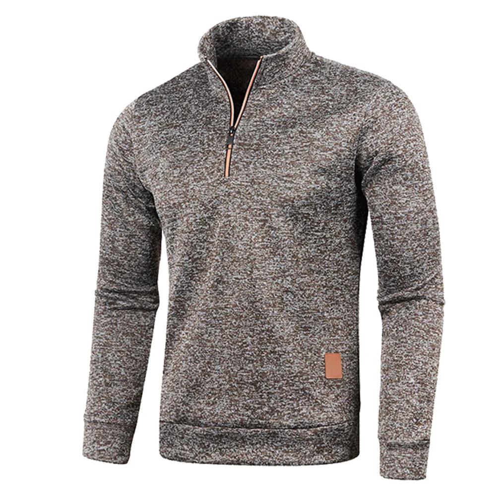 Sweat-shirt à col roulé pour homme, demi-fermeture éclair, pull décontracté, printemps-automne, mant