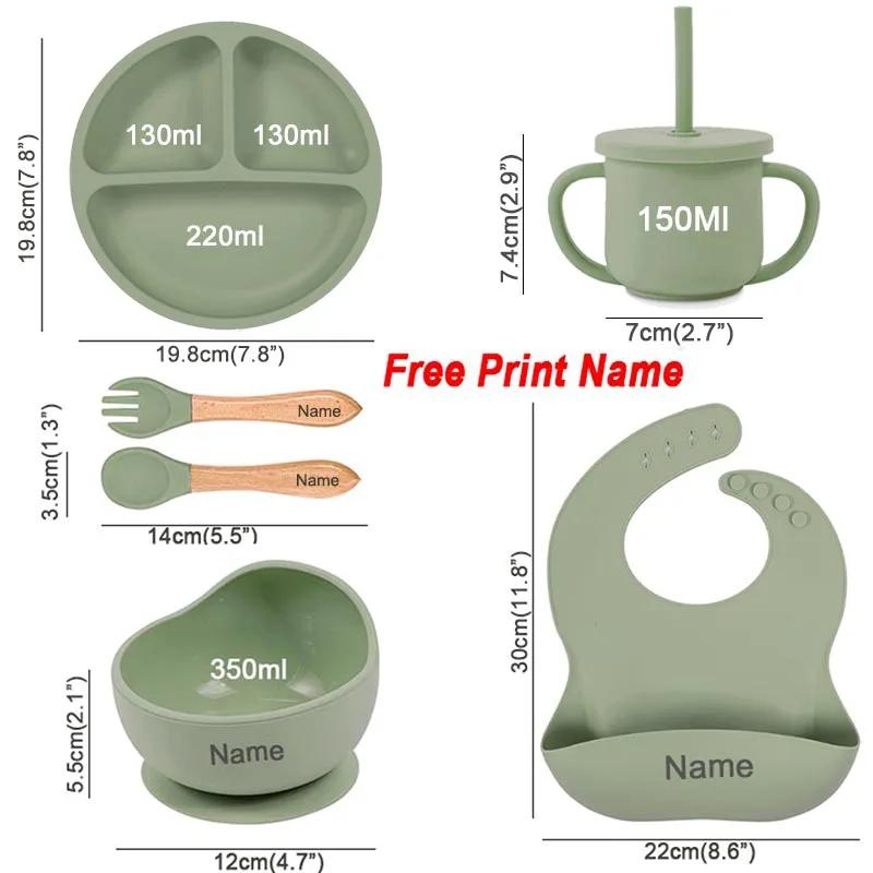 Vaisselle en Silicone pour enfants, ensembles d'alimentation pour bébé, bol à ventouse, assiette à m