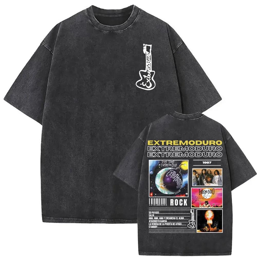 Rock Band EXTREMODURO Tour 2025 Vintage lavé T-shirt hommes femmes mode Hip Hop rue t-shirts été amp