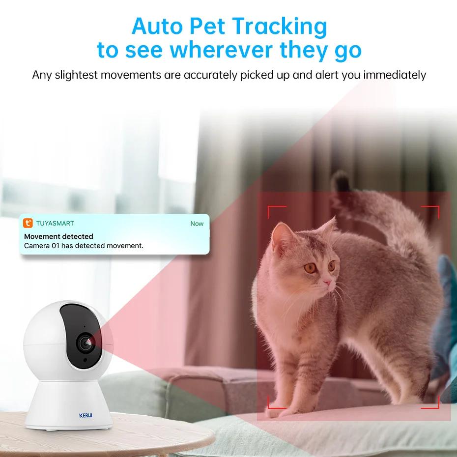 KERUI WiFi IP animaux caméra sécurité à domicile chien chats caméra Tuya Smart 4K 8MP HD vidéo Visio