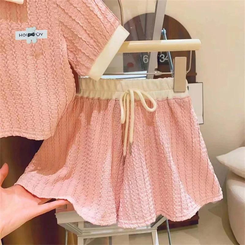 Ensemble de vêtements pour bébés filles, mignon, doux, décontracté, haut à manches courtes, pantalon