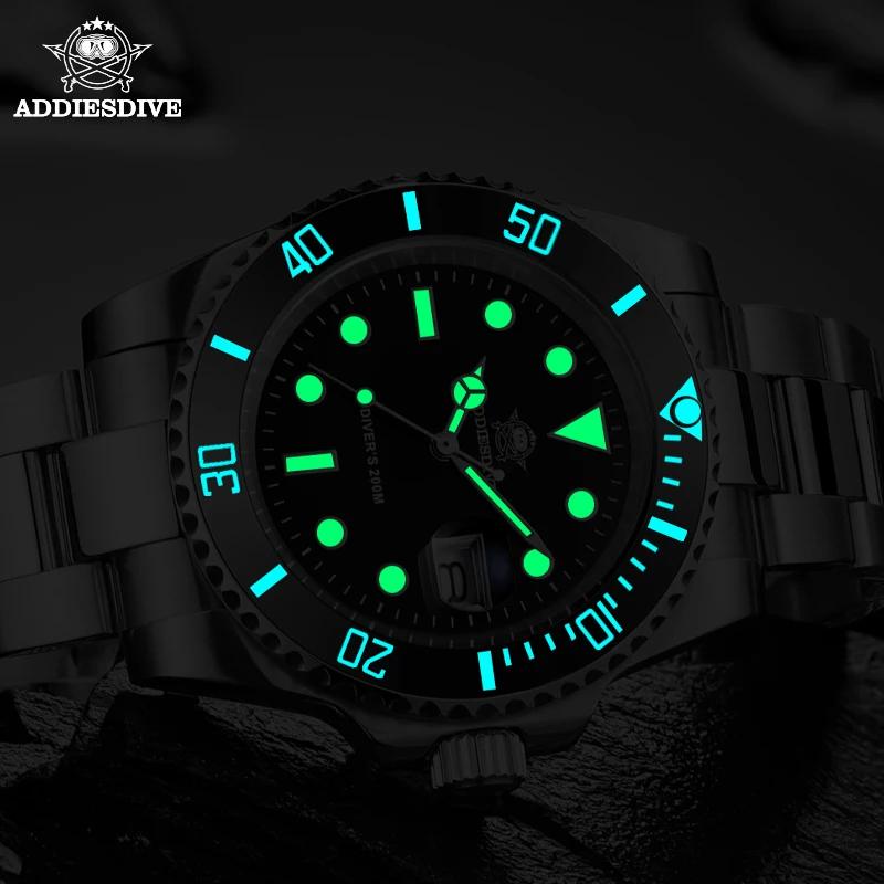 ADDIESDIVE montre classique pour hommes avec lunette en céramique 200 m montre à quartz décontractée