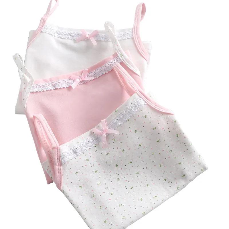3 pièces/lot filles coton Singlet sous-vêtements réservoir fraise imprime enfants sous-vêtements cot