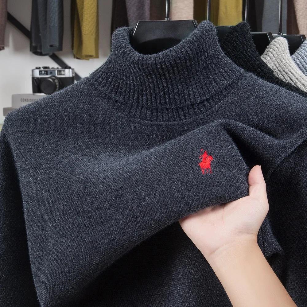 Pull en velours de marque haut de gamme pour hommes nouveau créateur de mode broderie de poney exqui