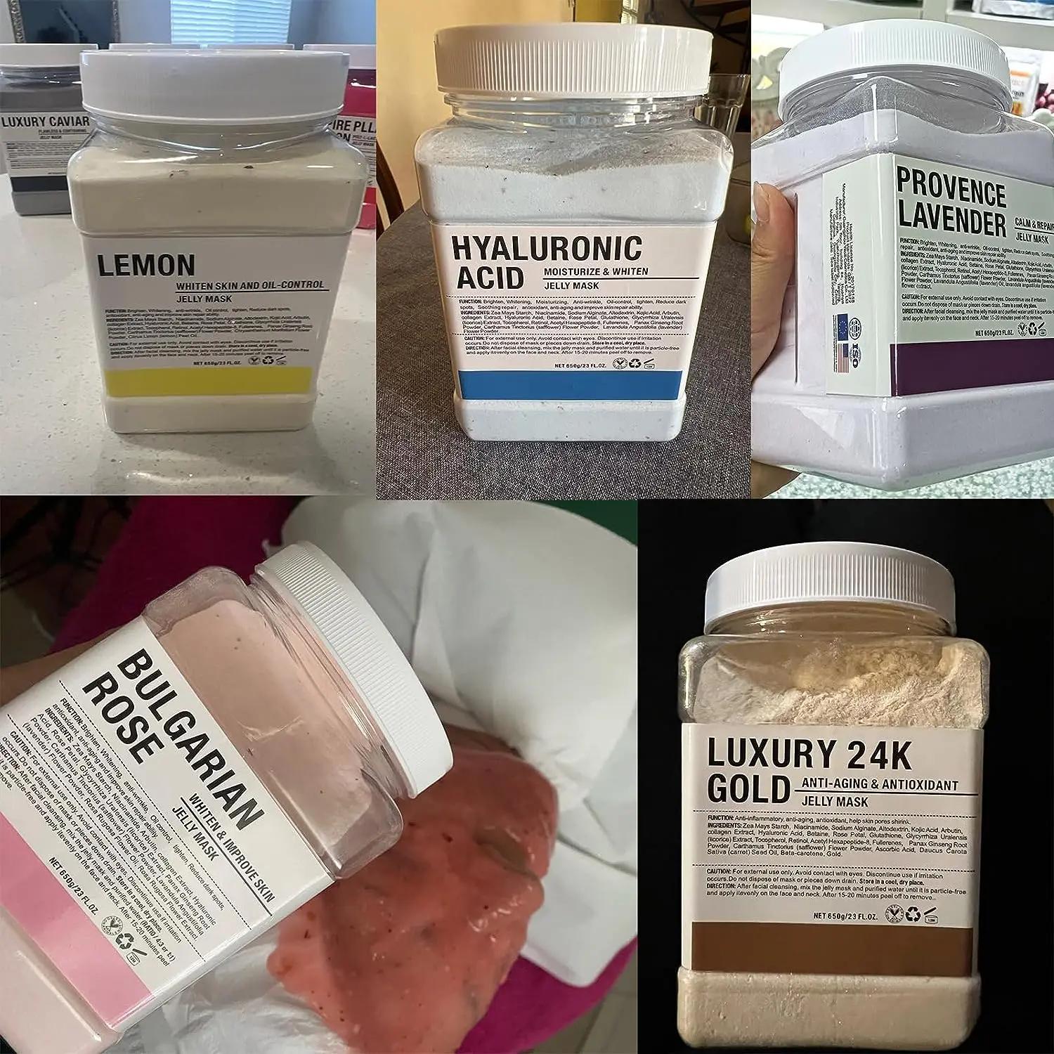 Masque de gelée en poudre, 6 pièces, vente en gros, 650G, masques professionnels, utilisation en Sal