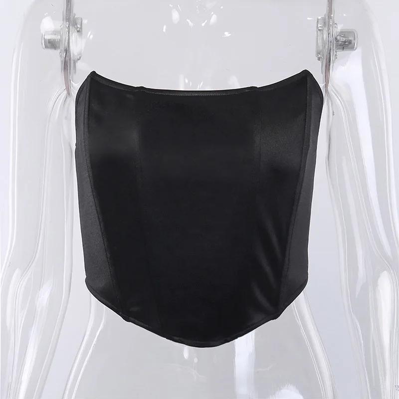 Corset Sexy en velours sans manches, épaules dénudées, mode, haut court, gilet, sous-vêtements fémin