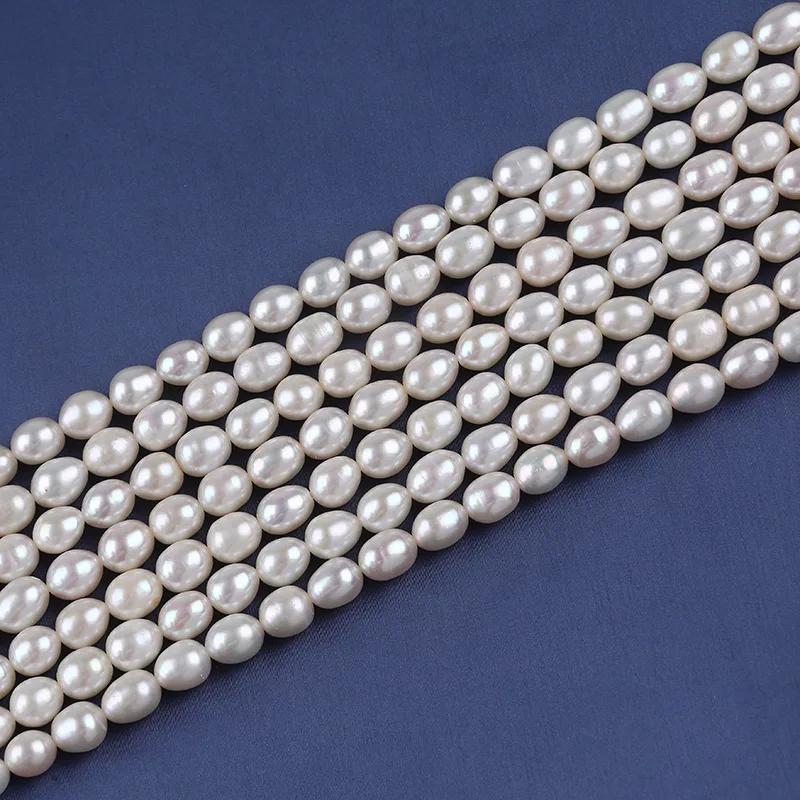 Perles d'eau douce naturelles, perles de riz AAA 5-6mm, perles d'espacement blanches en vrac pour la