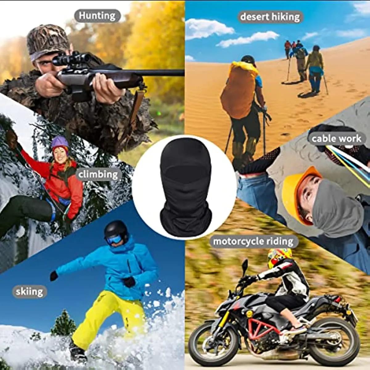 Cagoule masque facial masque de Ski pour hommes femmes masque complet capuche neige moto course temp