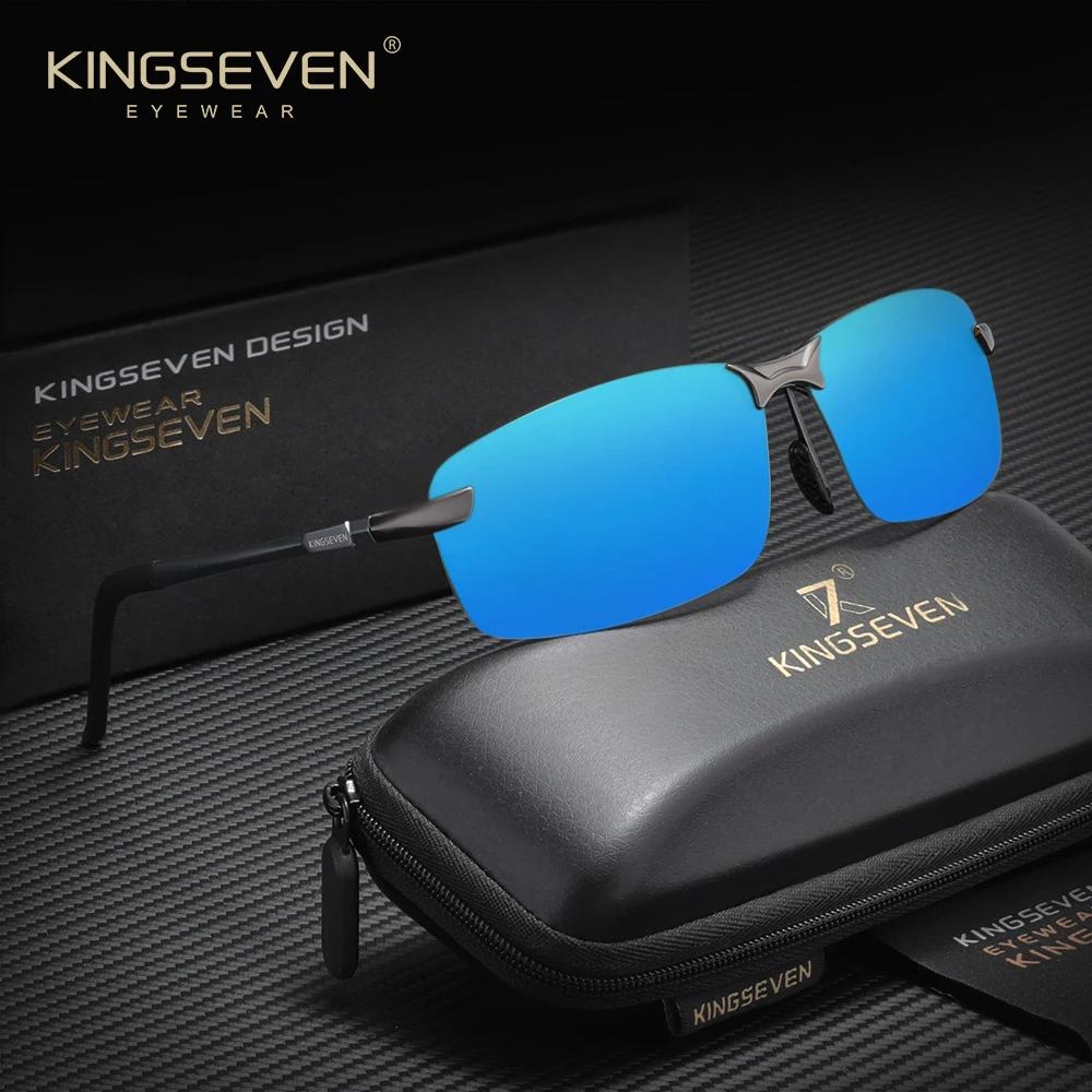 KINGSEVEN Lunettes de soleil de conduite pour hommes et femmes, classiques, sans monture, populaires