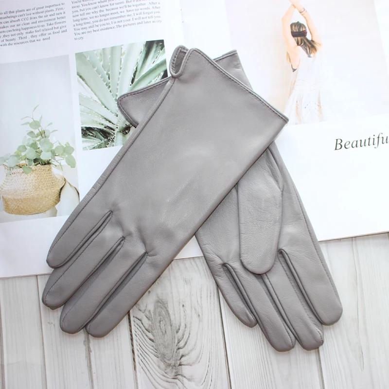 Nouveaux gants en cuir pour femmes, écran tactile en peau de mouton, sans doublure, fins, à la mode,