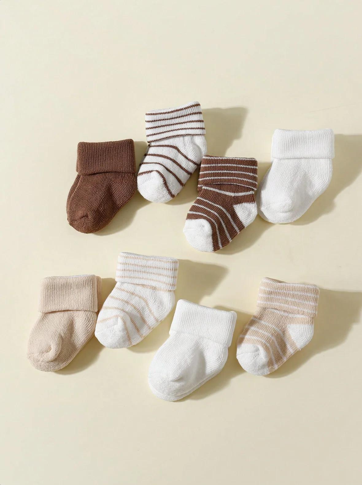 4 paires de chaussettes pour bébé de 0 à 12 mois, chaussettes souples antidérapantes pour garçons et