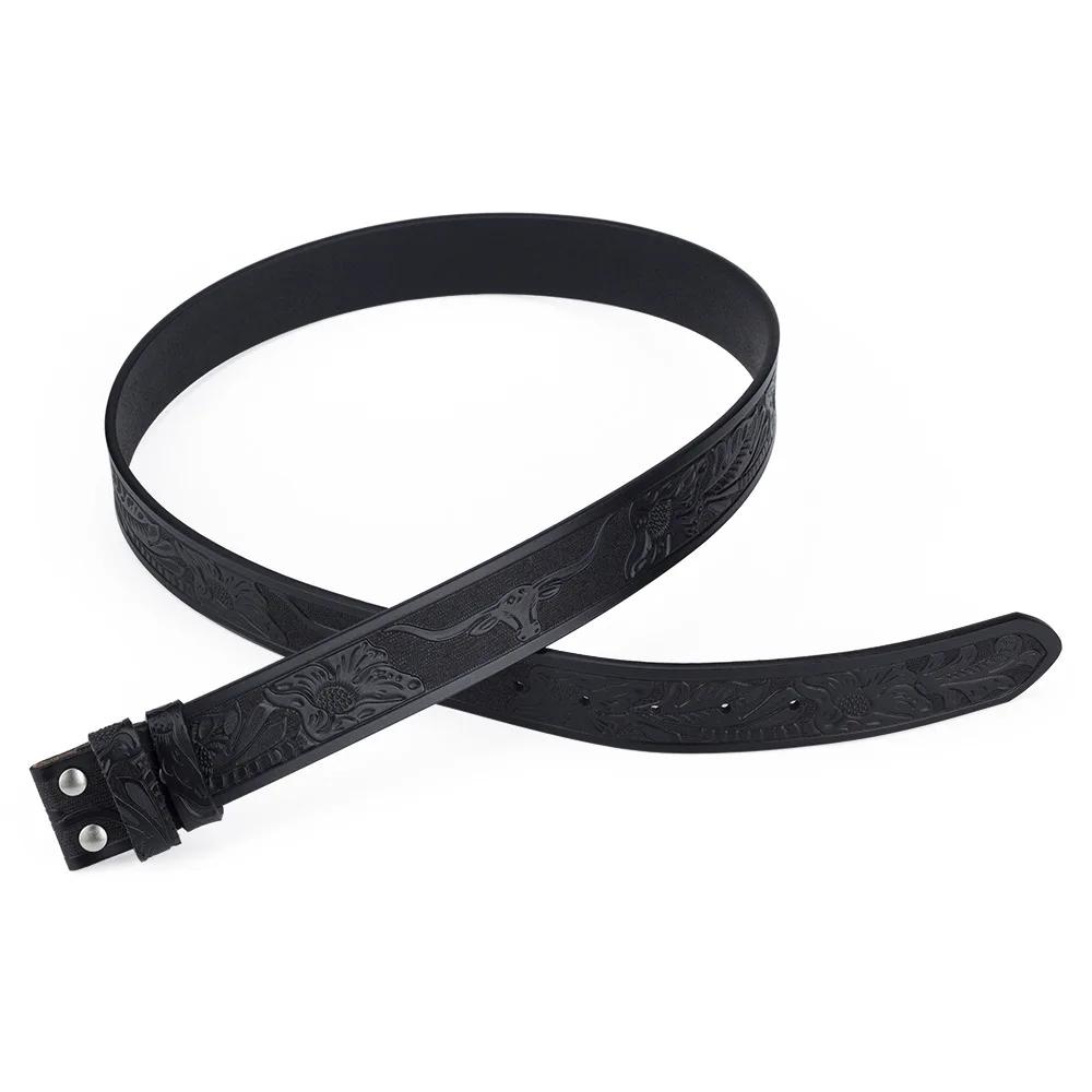 Ceinture en cuir véritable pour homme, peau de vache Tang, motif aigle de vache, ceinture Western Co