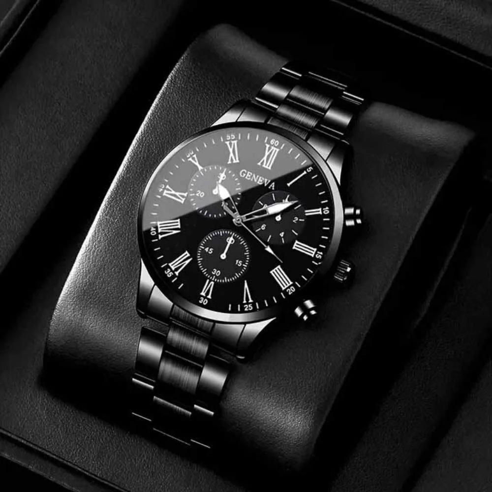 Ensemble de montres à quartz de luxe pour hommes, 2 pièces, vêtements d'affaires et décontractés, ca