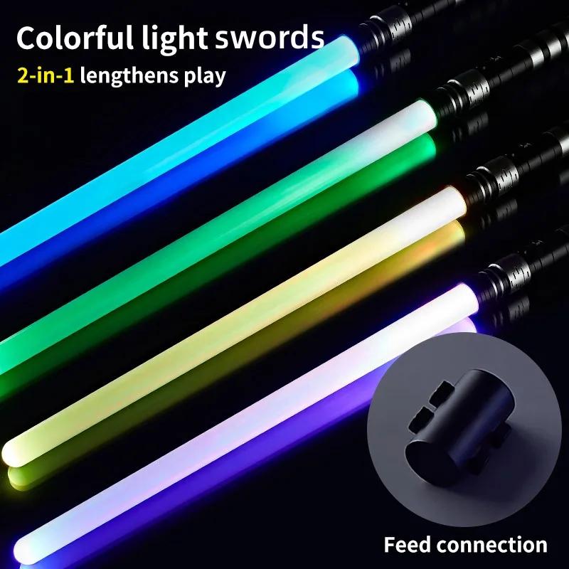 REikirc 2 en 1 Sabre Laser RGB 75cm 7 couleurs pour 3 enfants et plus jouet épée Laser épées lumineu