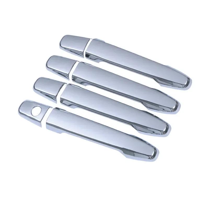 Pour Mitsubishi Lancer ASX 2008-2020 noir brillant en Fiber de carbone Chrome poignée de porte de vo