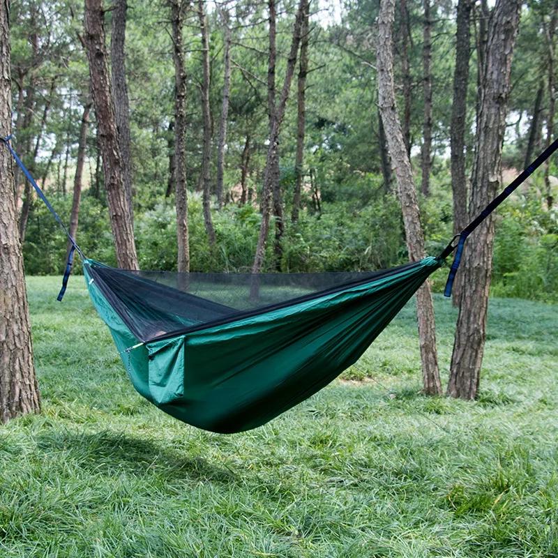 Hamac de camping en nylon, moustiquaire portable, avec mouche de pluie étanche, bâche d'amendements 