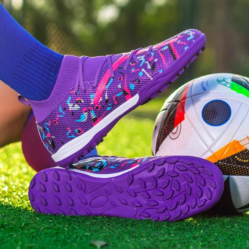 Crampons de Football sur gazon hommes professionnels bottes de Football respirant maille jeunesse ch