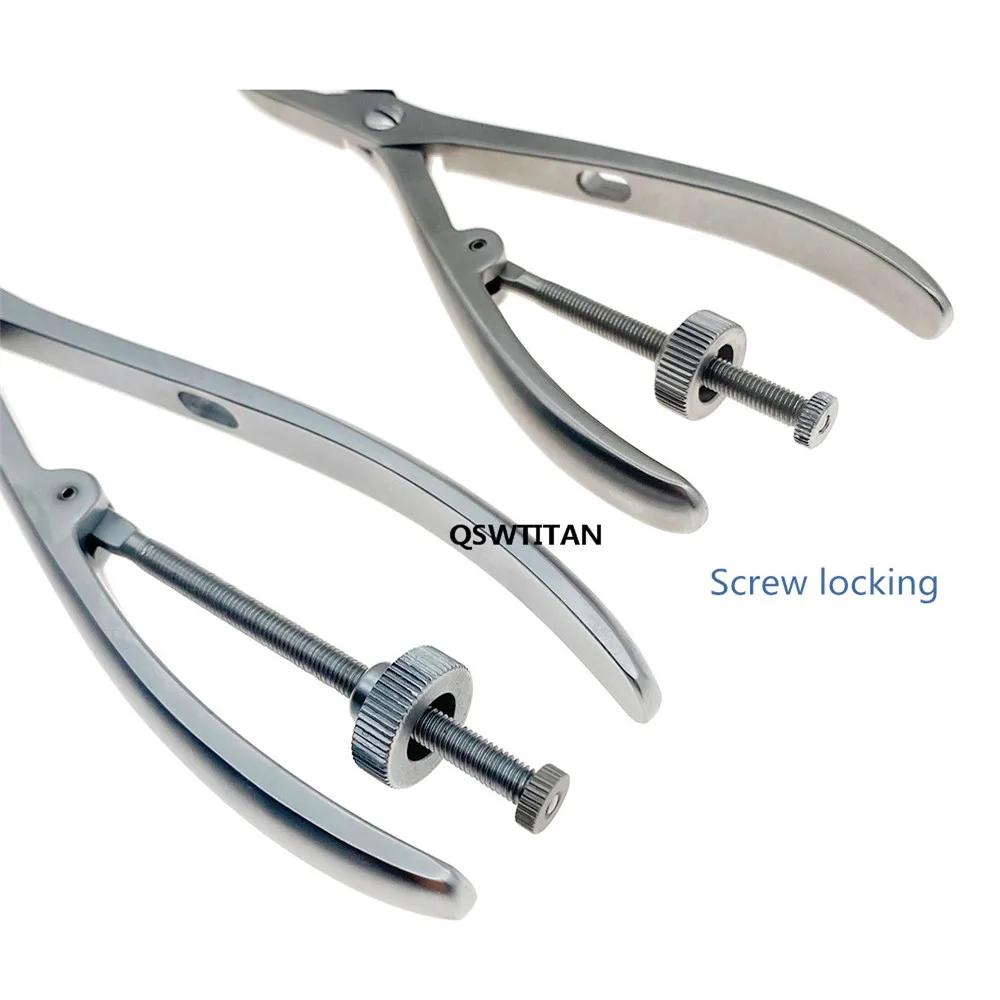 Pince de réduction osseuse supérieure/inférieure, mâchoires dentelées, instruments orthopédiques vét